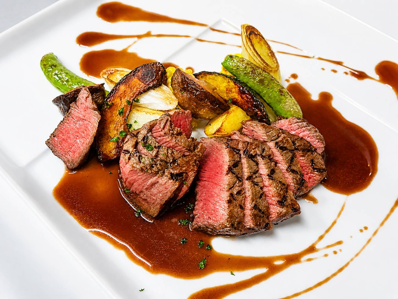 旬の食材を活かしたイタリアンバル料理の盛り付け